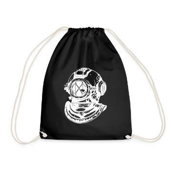 Diving Helmet Apnea Vintage Diving - Drawstring Bag - black - Front