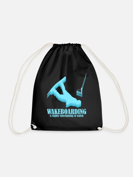 Wakeboarding Wakeboarder Wakeboard - Drawstring Bag - black
