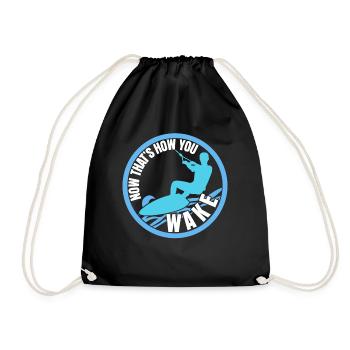 Wakeboard Saying Wakeboarder - Drawstring Bag - black - Front