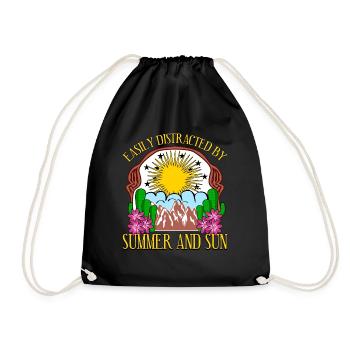 Summer and sun - Drawstring Bag - black - Front