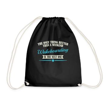 Wakeboard Wakeboards Wakeboarder - Drawstring Bag - black - Front