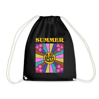 Sommer retro Sonne - Turnbeutel - Schwarz - Vorne