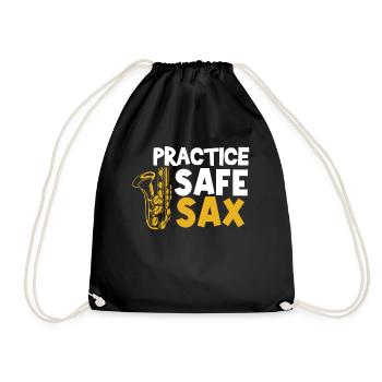 Saxophonist, Saxophone, Sound, Smooth Jazz - Drawstring Bag - black - Front