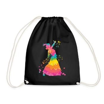 Flamenco Frau Mit Flamencokleid - Turnbeutel - Schwarz - Vorne