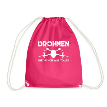 Drohne Quadcopter Spruch Quadrocopter - Turnbeutel - Fuchsia - Vorne
