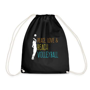 Volleyballspielerin Beach Volleyball - Turnbeutel - Schwarz - Vorne