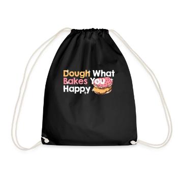 Dough What Bakes You Happy Bäckerei - Turnbeutel - Schwarz - Vorne
