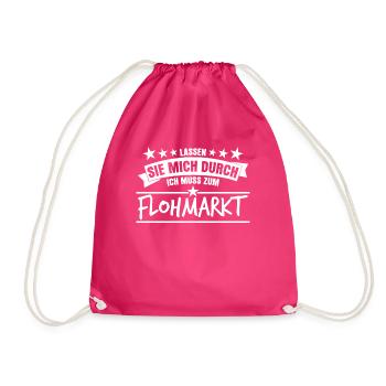 Flohmarkt Spruch Trödelmarkt - Turnbeutel - Fuchsia - Vorne