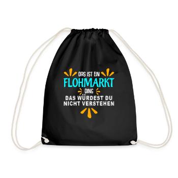 Flohmarkt Witz Trödelmarkt - Turnbeutel - Schwarz - Vorne