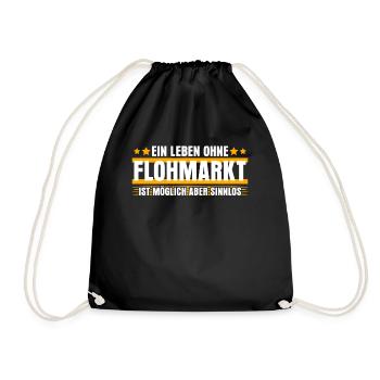 Trödelmarkt Witz Flohmarkt - Turnbeutel - Schwarz - Vorne