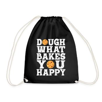 Dough What Bakes You Happy Bäckerei - Turnbeutel - Schwarz - Vorne
