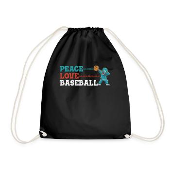 Les filles de la paix aiment le baseball - Sac de sport léger - noir - Devant