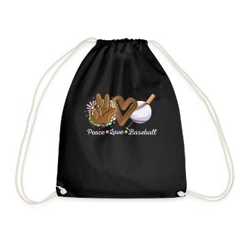 Les filles de la paix aiment le baseball - Sac de sport léger - noir - Devant
