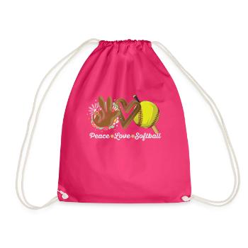 Les filles de la paix aiment le softball - Sac de sport léger - fuchsia - Devant