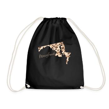 Maryland Leopard-muster Karte Leo - Turnbeutel - Schwarz - Vorne