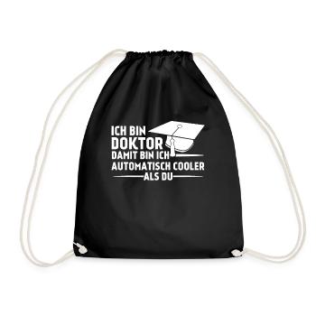 Doktortitel Doktorarbeit cooler Doktor - Turnbeutel - Schwarz - Vorne