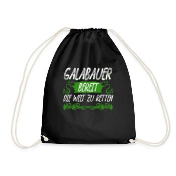 Galabau Galabauer Garten Gärtner - Turnbeutel - Schwarz - Vorne