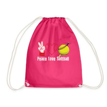 Les filles de la paix aiment le softball - Sac de sport léger - fuchsia - Devant