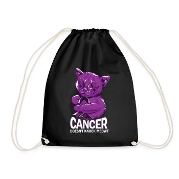 Cancer doesn't defeat pancreatic cancer - Drawstring Bag - black - Front