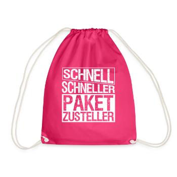 Paketbote Paket Pakete Paketzusteller - Turnbeutel - Fuchsia - Vorne