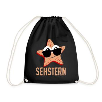 Seestern Sehstern Seesterne Sonnenbrille - Turnbeutel - Schwarz - Vorne