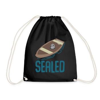 Seal Seal Pun Seal - Drawstring Bag - black - Front