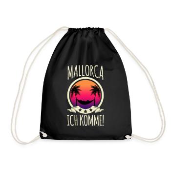 Mallorca Urlaub auf Palma - Turnbeutel - Schwarz - Vorne