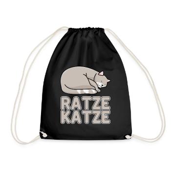 Hauskatze Müde Schlafende Ratze Katze - Turnbeutel - Schwarz - Vorne