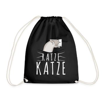 Hauskatze Schlafen Müde Ratze Katze - Turnbeutel - Schwarz - Vorne