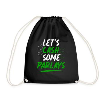 Parlays, Parlay, Sports Betting - Drawstring Bag - black - Front