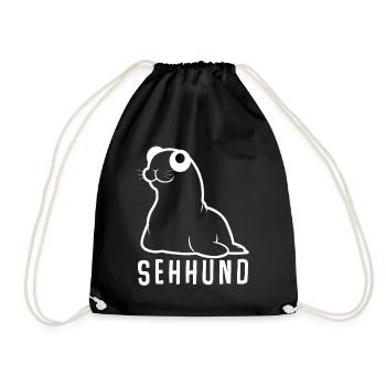 Seal, pun, sighthound, seal seal - Drawstring Bag - black - Front