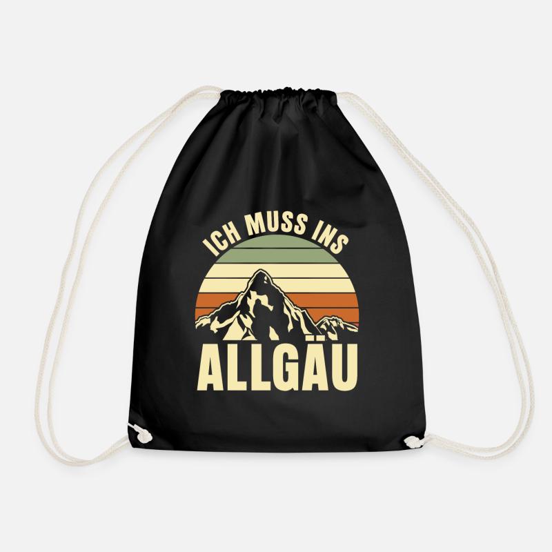 Allgäu Wandern Allgäuer - Turnbeutel - Schwarz
