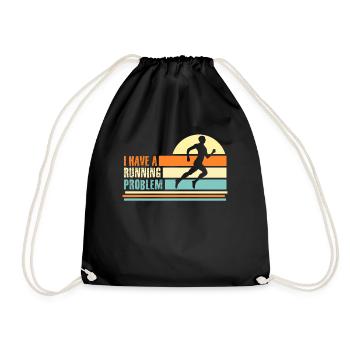 Laufen Rennen Retro Laufsport - Turnbeutel - Schwarz - Vorne