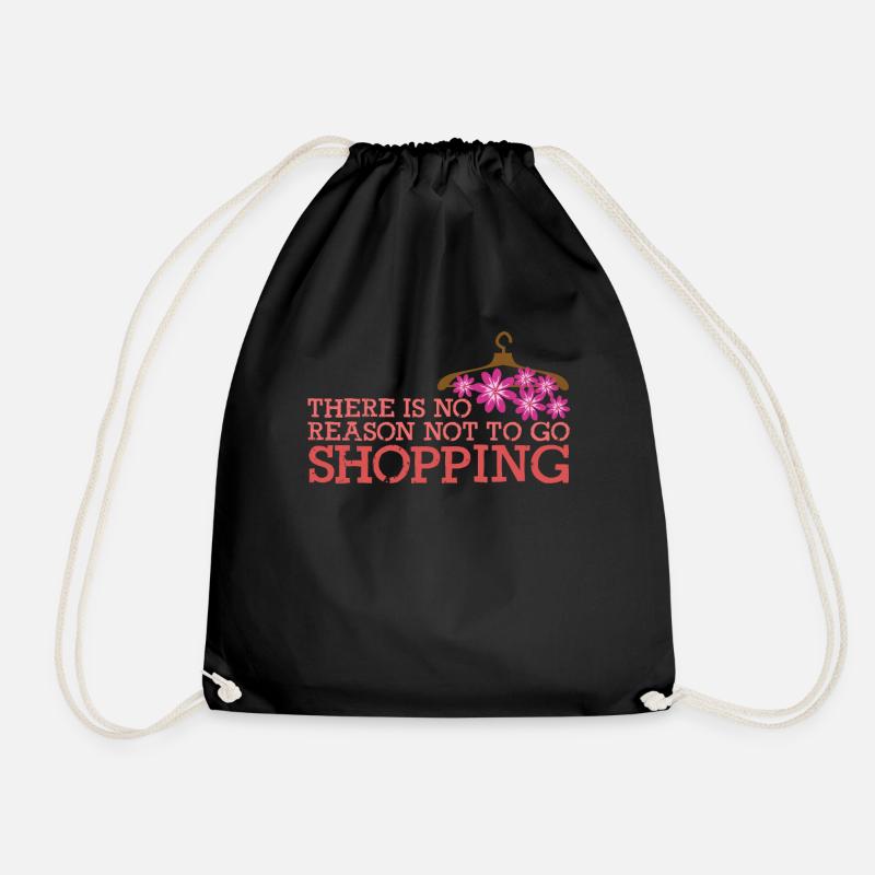 Shopping Hangers Shopping - Drawstring Bag - black