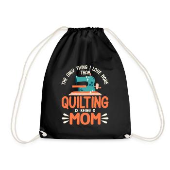 Quilting Gift Sewing Knitting Quilter - Drawstring Bag - black - Front