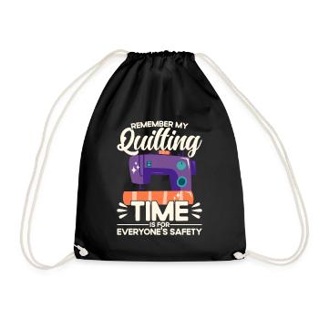 Quilting Gift Sewing Knitting Quilter - Drawstring Bag - black - Front