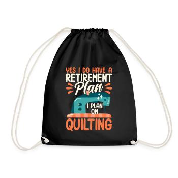 Quilten Geschenk Nähen Stricken Quilter - Turnbeutel - Schwarz - Vorne