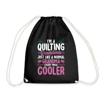 Quilting Gift Sewing Knitting Quilter - Drawstring Bag - black - Front