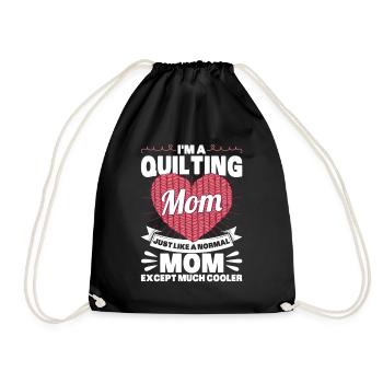 Quilting Gift Sewing Knitting Quilter - Drawstring Bag - black - Front