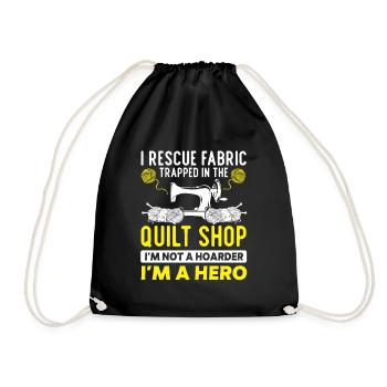 Quilting Gift Sewing Knitting Quilter - Drawstring Bag - black - Front
