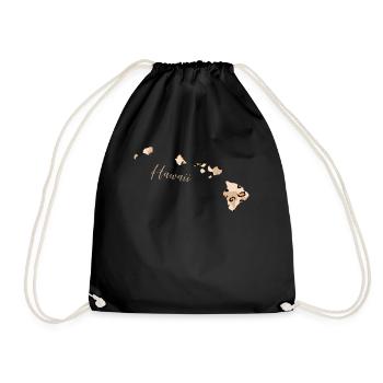 Leopard Print Map Leo State Of Hawaii - Drawstring Bag - black - Front