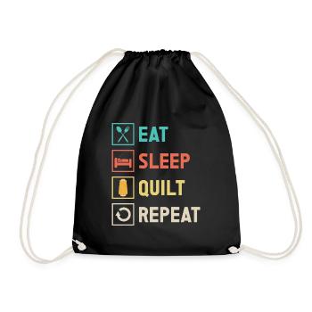 Quilten Geschenk Nähen Stricken Quilter - Turnbeutel - Schwarz - Vorne