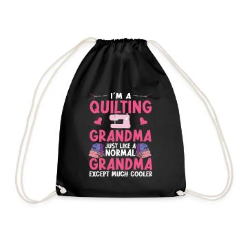 Quilting Gift Sewing Knitting Quilter - Drawstring Bag - black - Front