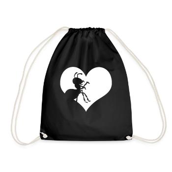 Fourmi cœur fourmis - Sac de sport léger - noir - Devant