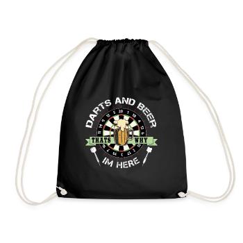 DART I Darts and Beer that's why im here - Drawstring Bag - black - Front