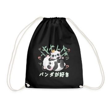 Ich Liebe Pandas Liebe Mama Panda Bär - Turnbeutel - Schwarz - Vorne