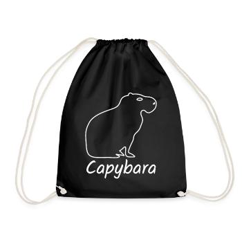 Capybara Wasserschwein Capybaras - Turnbeutel - Schwarz - Vorne