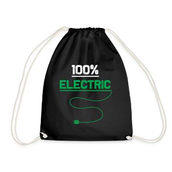100 electric EAuto - Turnbeutel - Schwarz - Vorne