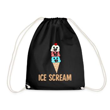 Crème glacée Crème glacée Sundae - Sac de sport léger - noir - Devant