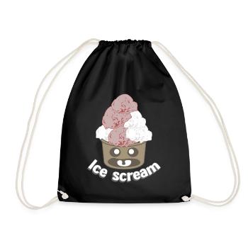 ice cream ghost sundae - Drawstring Bag - black - Front